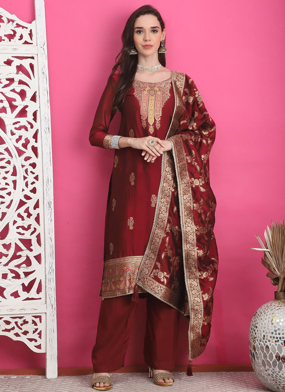 Silk Pant Style Suit - T3316