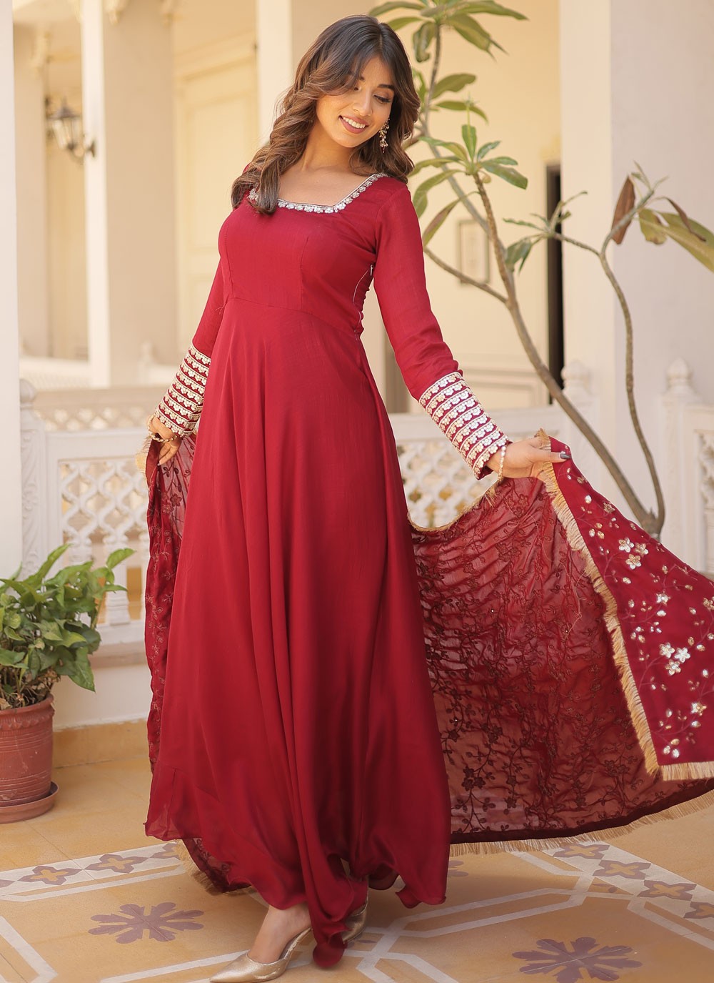 Vichitra Silk Gown - G1452