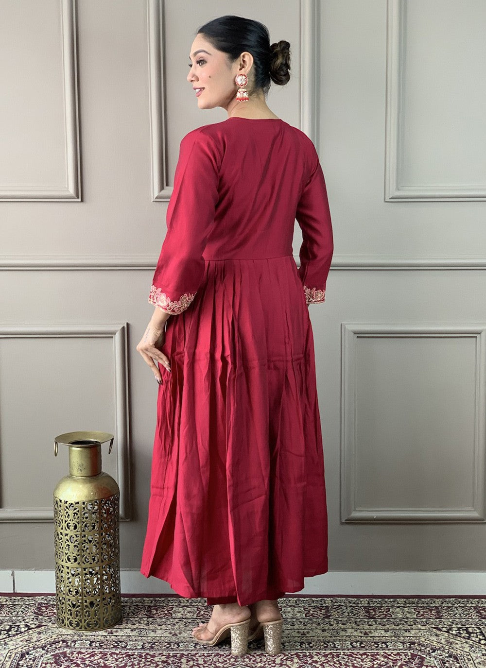 Chanderi , Viscose Pant Style Suit - T3500