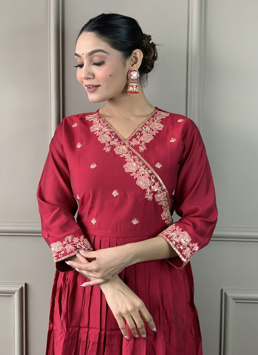 Chanderi , Viscose Pant Style Suit - T3500