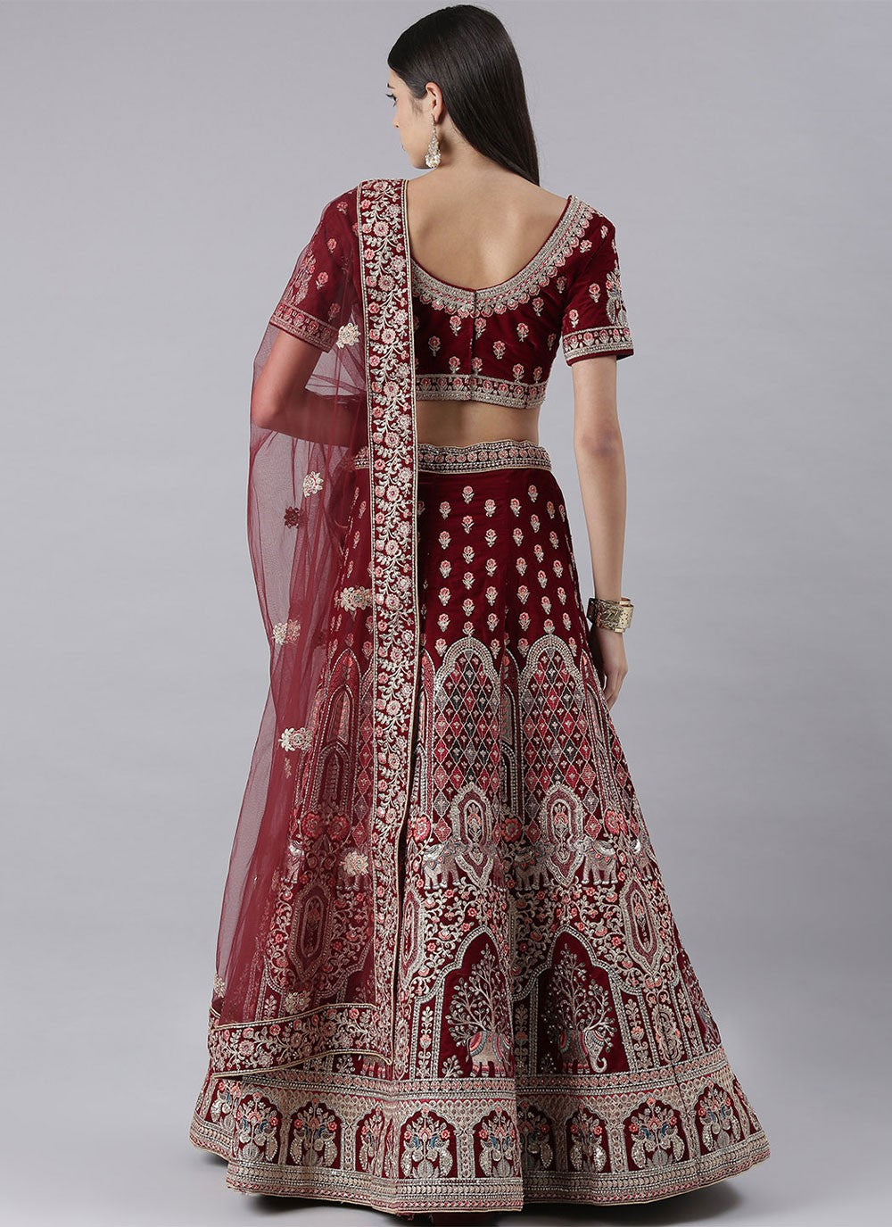 Embroidered Silk A - Line Lehenga - L0709