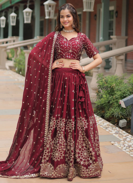 Embroidered Rangoli, Silk A - Line Lehenga - L2777