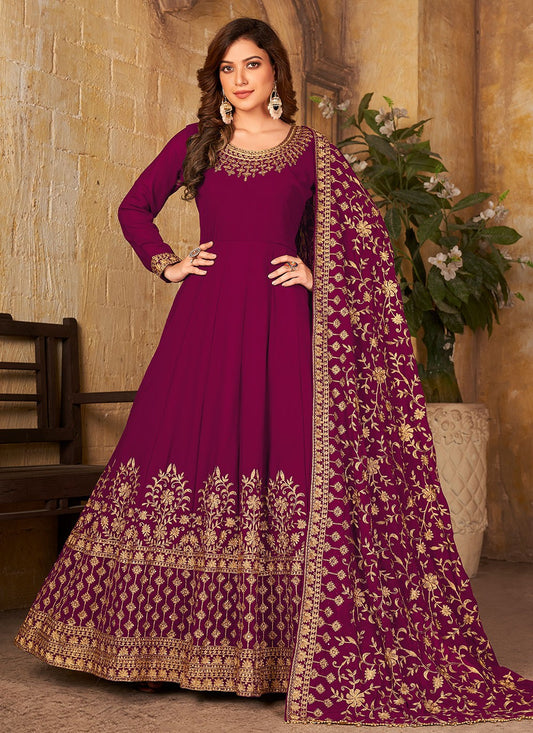 Faux Georgette Anarkali - T806