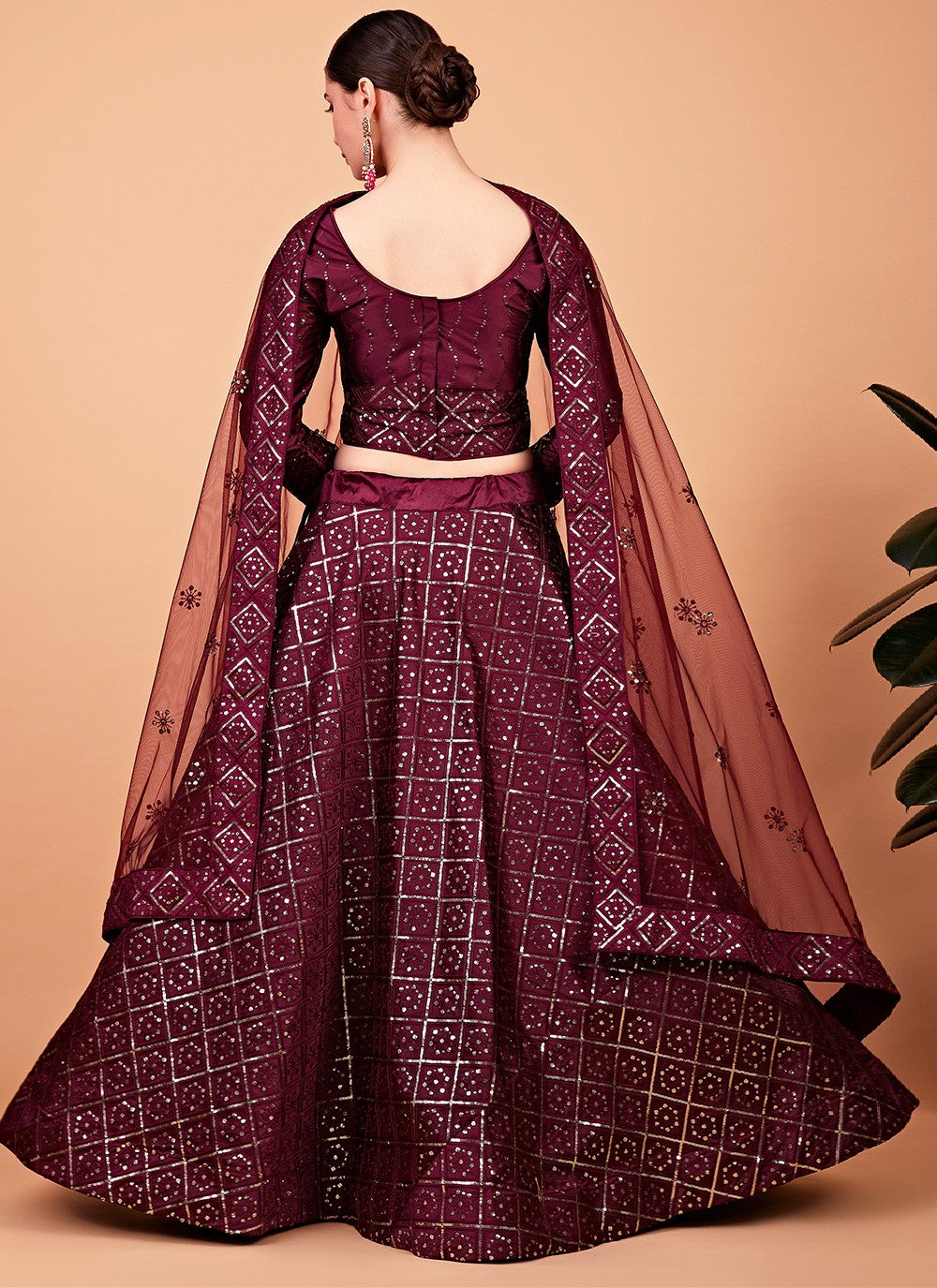 Embroidered Silk A - Line Lehenga - L0867