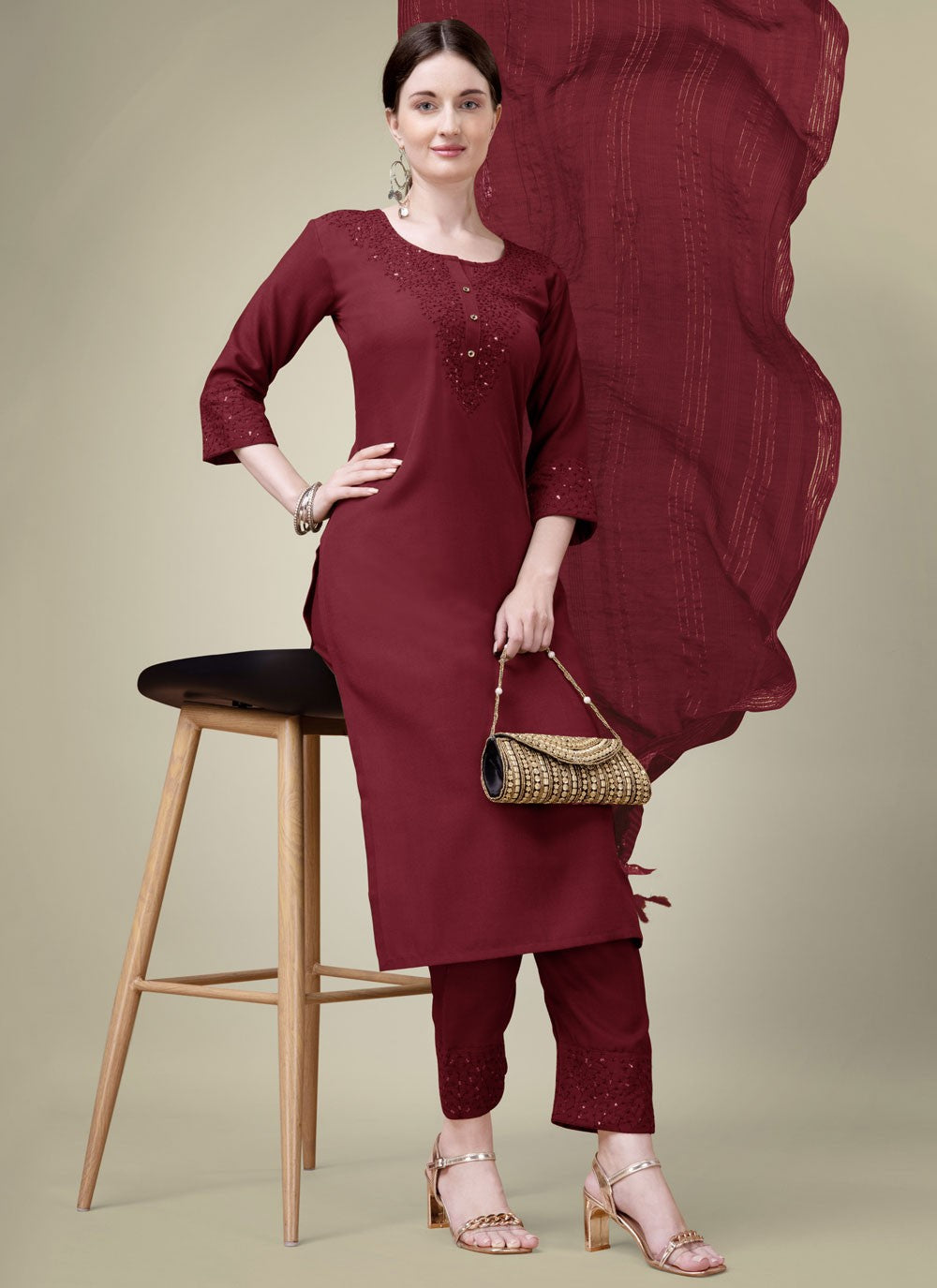 Blended Cotton Salwar Suit - T2419