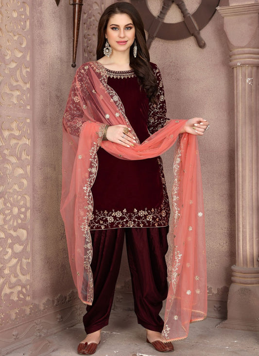 Velvet Patiala Suit - T040