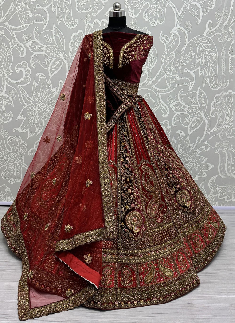 Diamond Velvet A - Line Lehenga - L2594