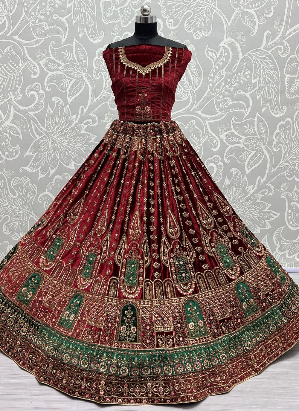 Diamond Velvet A - Line Lehenga - L0962