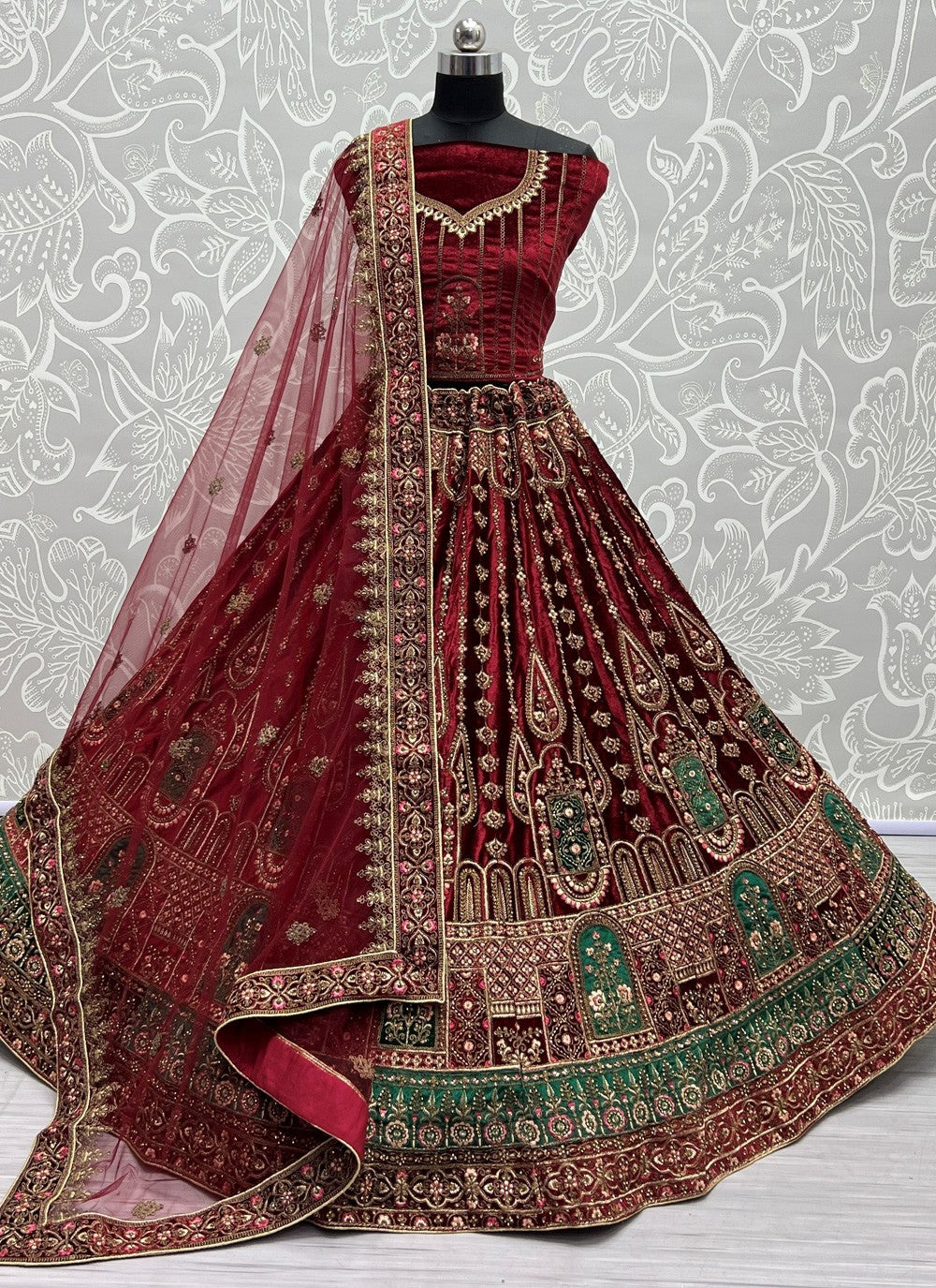 Diamond Velvet A - Line Lehenga - L0962