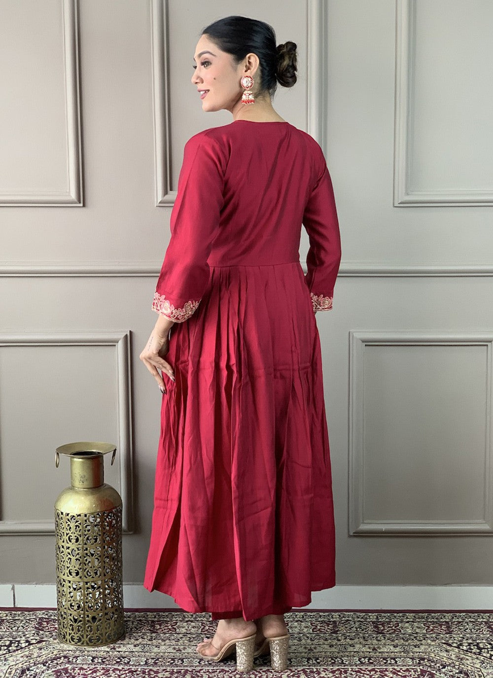 Chanderi , Viscose Pant Style Suit - T3295