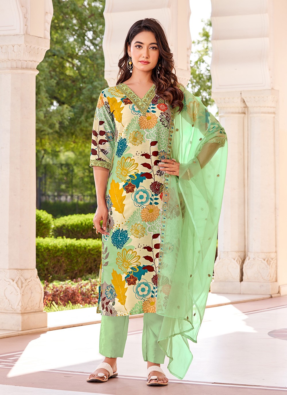 Muslin Pant Style Suit - T3217