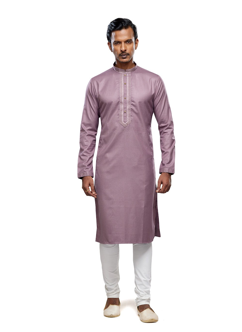 Plain Art Silk Mauve Kurta Pyjama - M6753