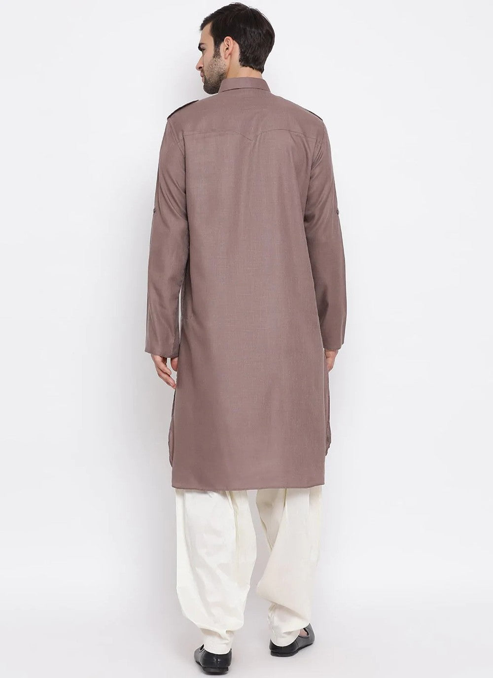 Plain Cotton Mauve Kurta Pyjama - M3858