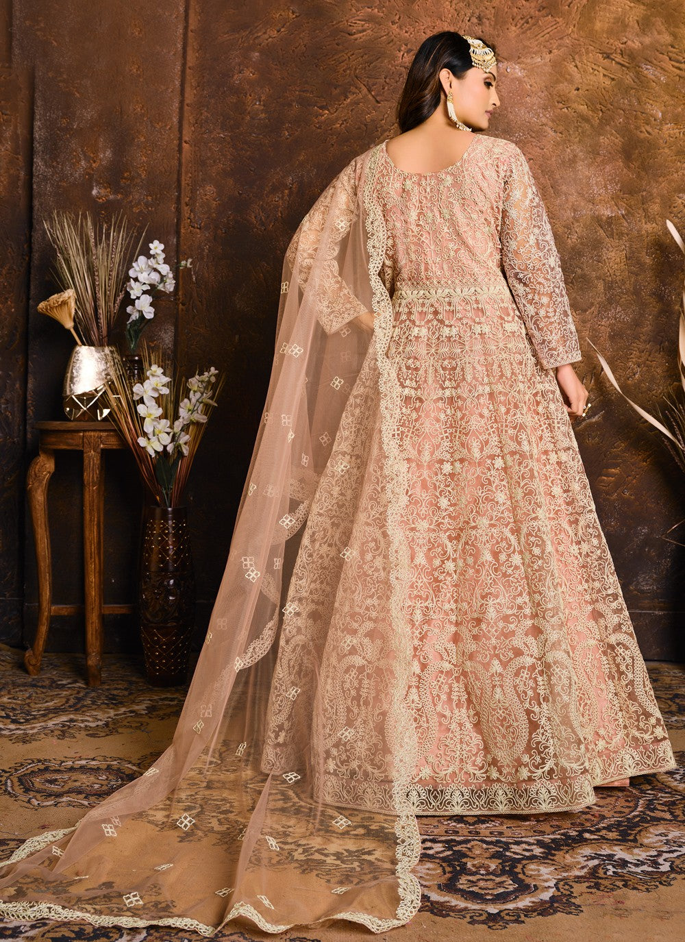 Net Floor Length Anarkali - T160