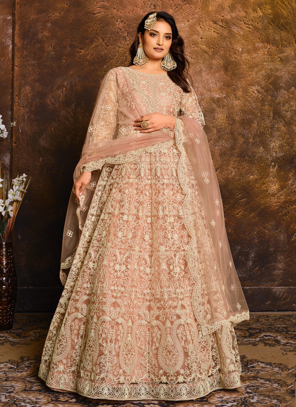 Net Floor Length Anarkali - T160