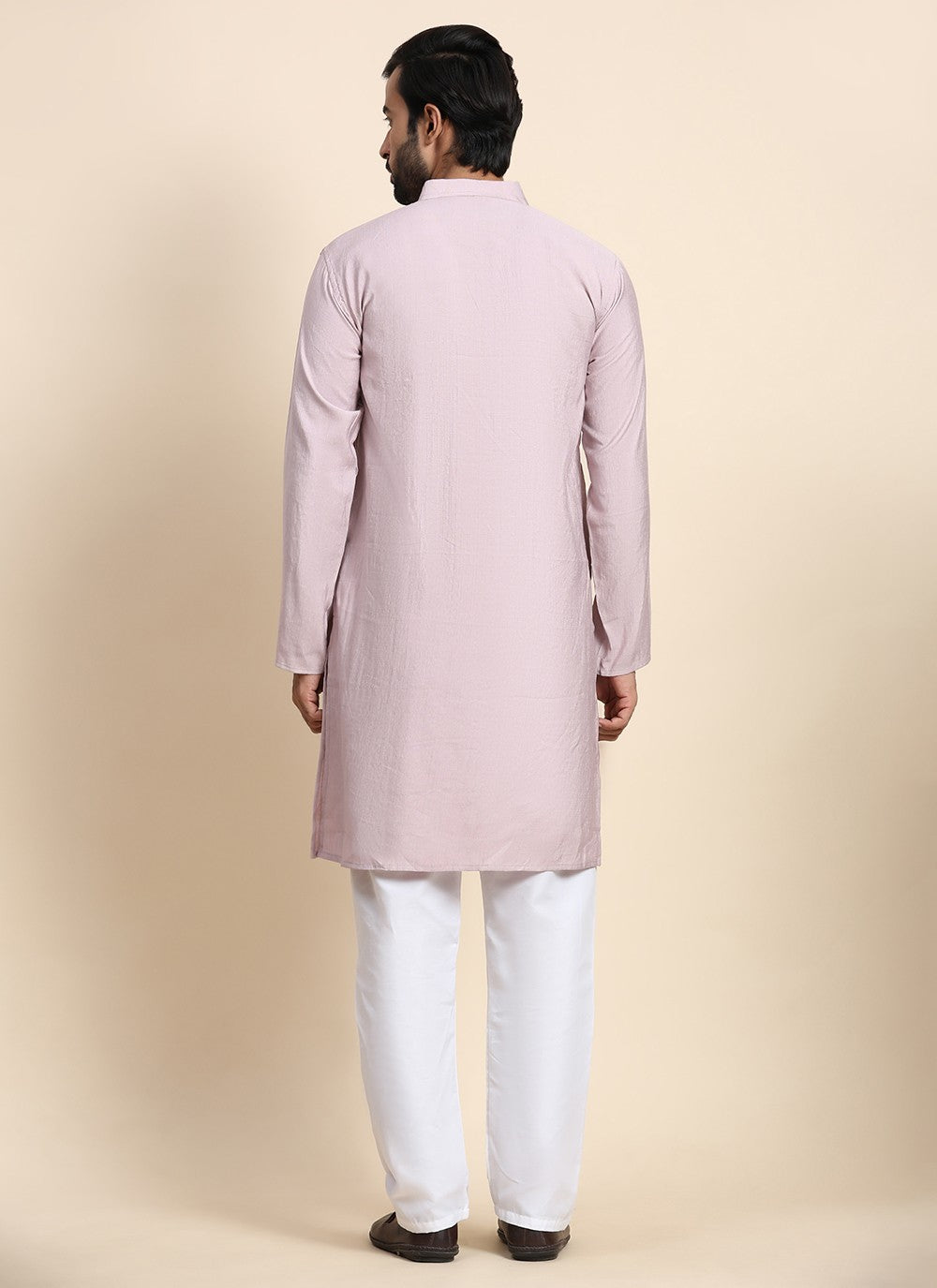 Plain Rayon, Viscose Mauve Kurta Pyjama - M8437