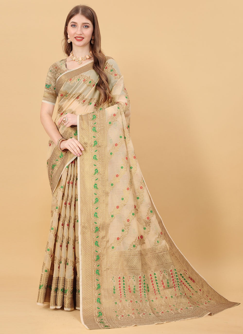 Classic Border Work Cotton Silk Saree - S1491