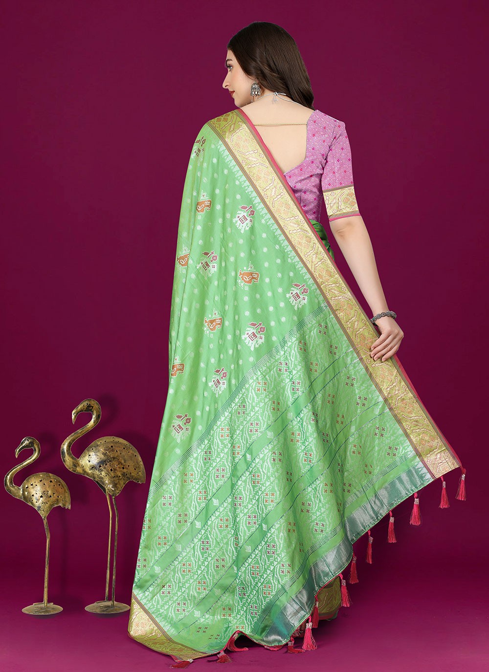 Trendy Meenakari Patola Silk Saree - S4903