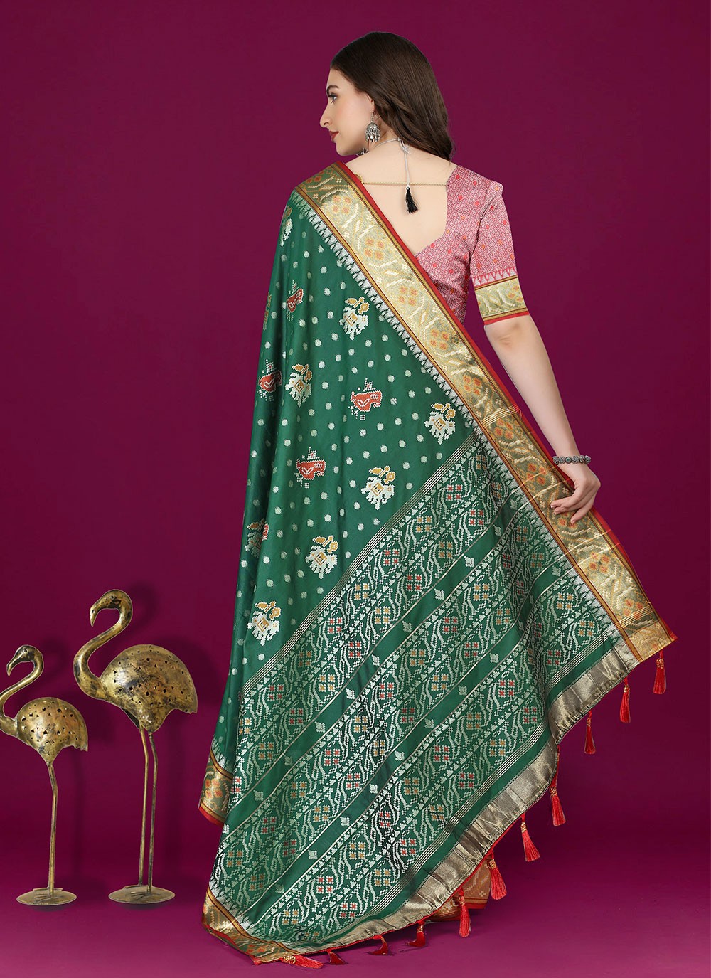 Trendy Meenakari Patola Silk Saree - S4903