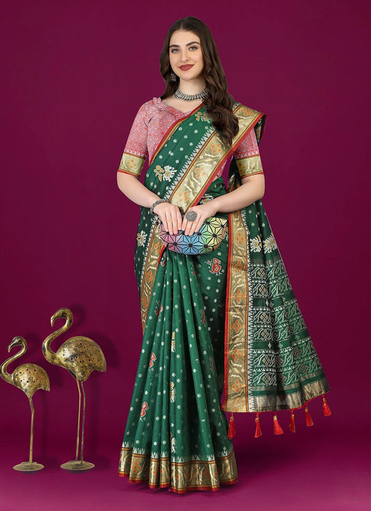 Trendy Meenakari Patola Silk Saree - S4903