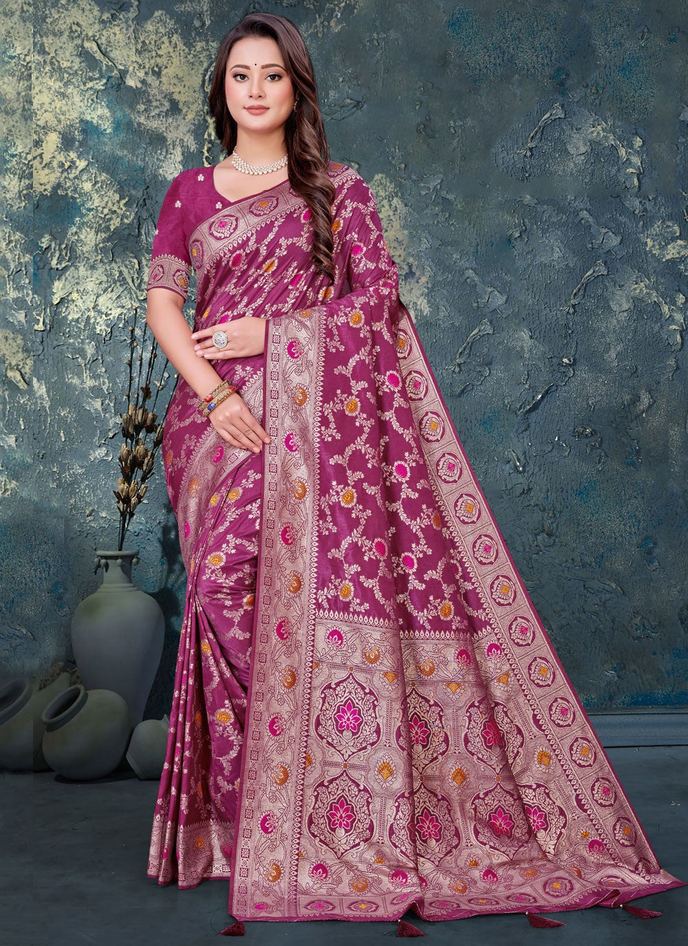 Classic Meenakari Silk Saree - S9532