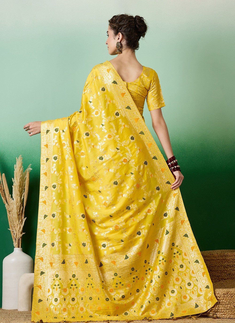 Trendy Meenakari Cotton Saree - S7074