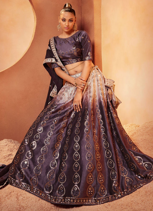 Embroidered Velvet A - Line Lehenga - L0721