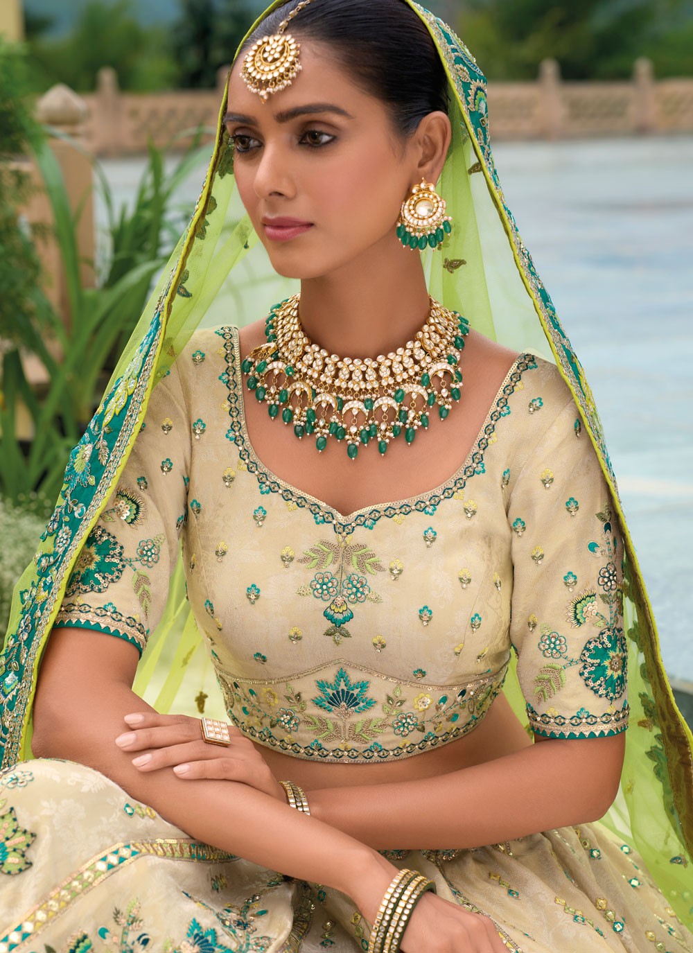 Embroidered Silk Lehenga - L3142