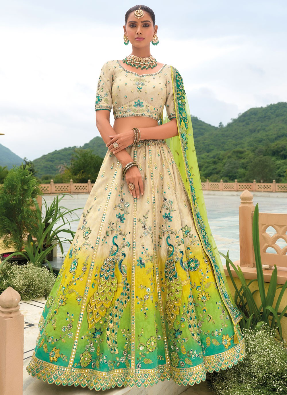 Embroidered Silk Lehenga - L3142