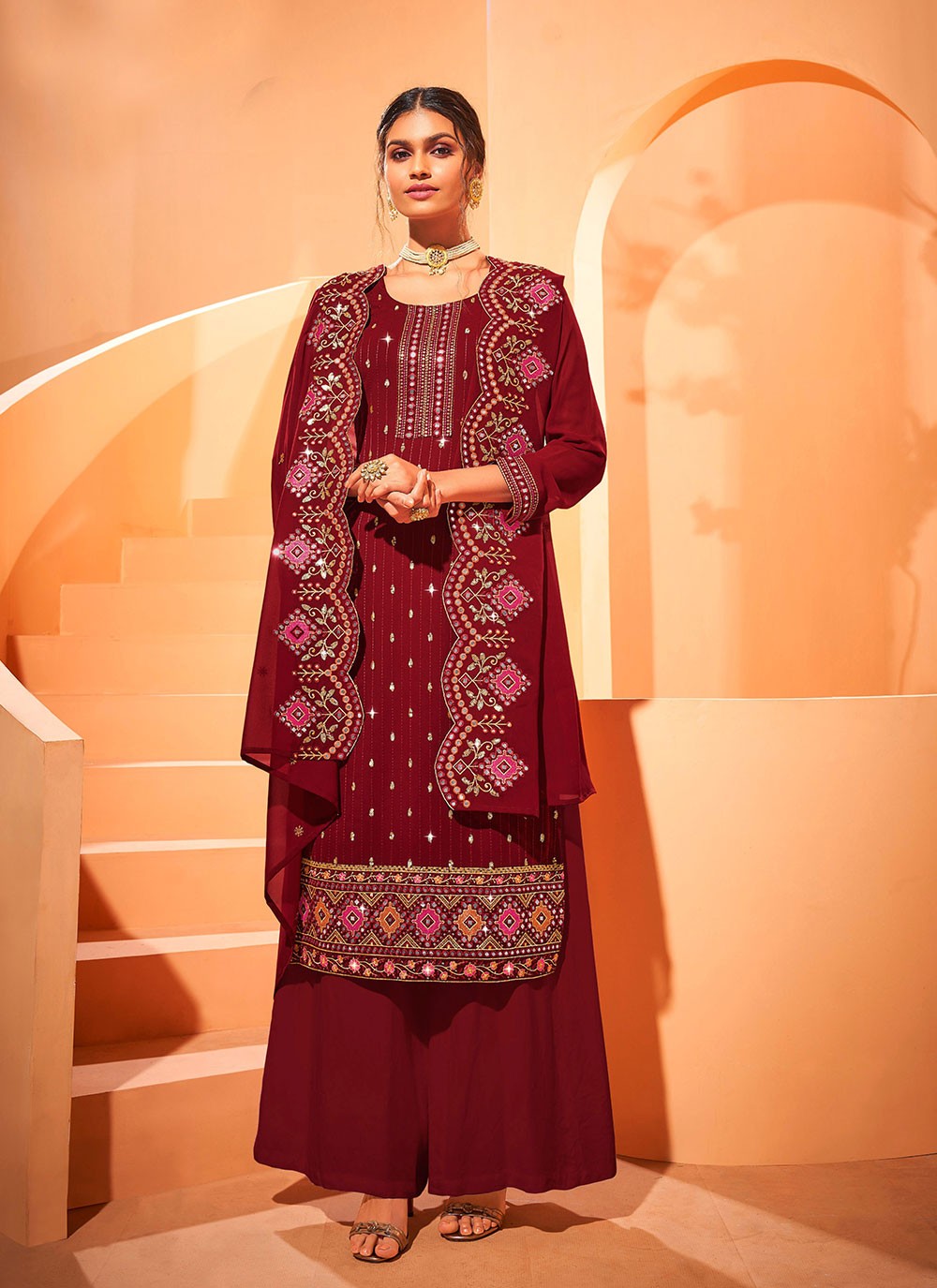 Faux Georgette Pakistani Suit - T663