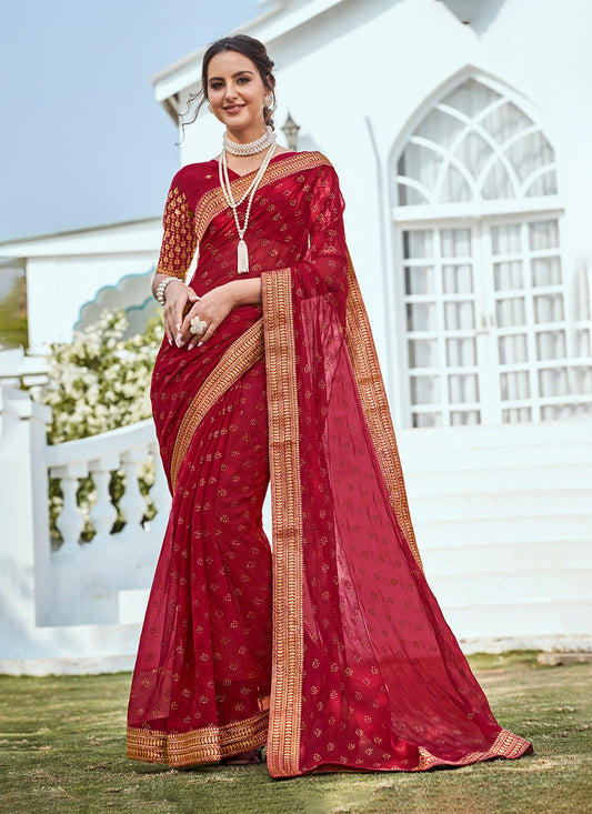 Classic Embroidered Shimmer Saree - S3213