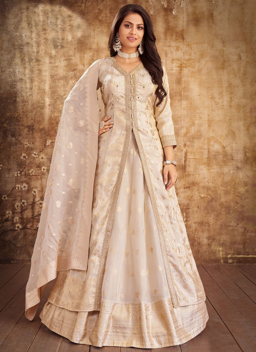 Embroidered Silk Anarkali - T4702