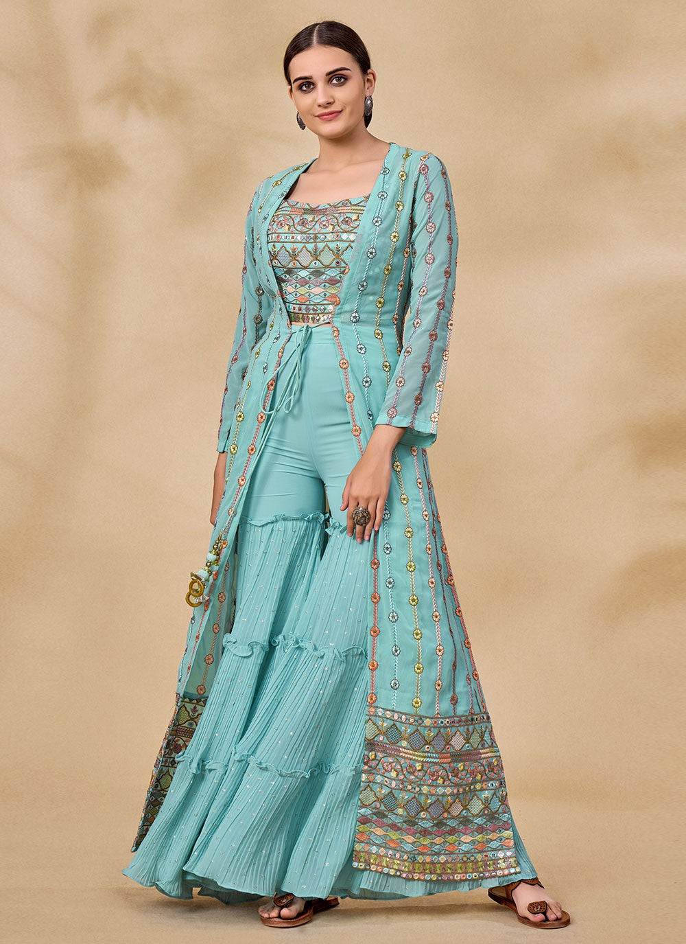 Georgette Palazzo Suit - T840