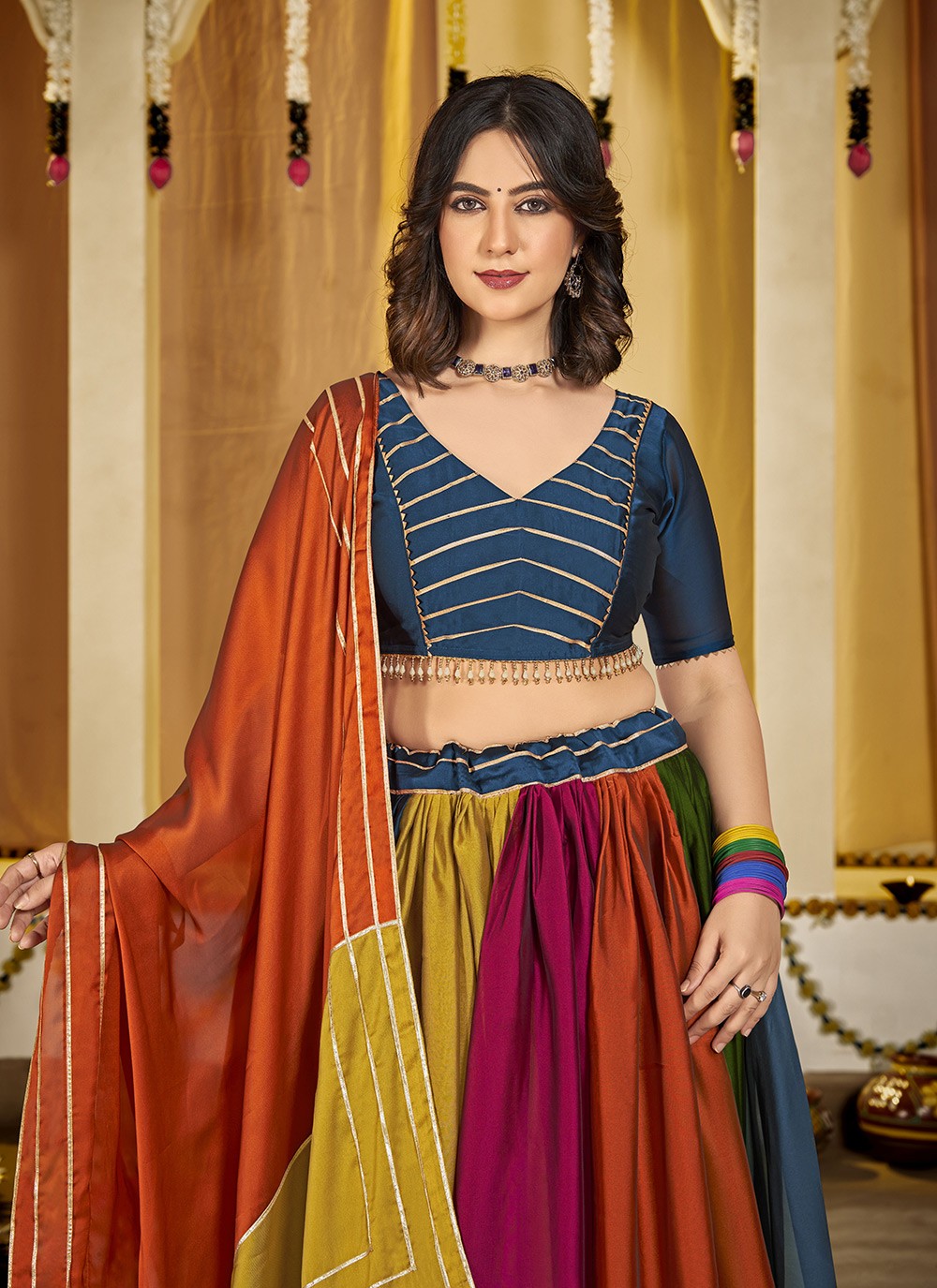 Embroidered Georgette A - Line Lehenga - L1989