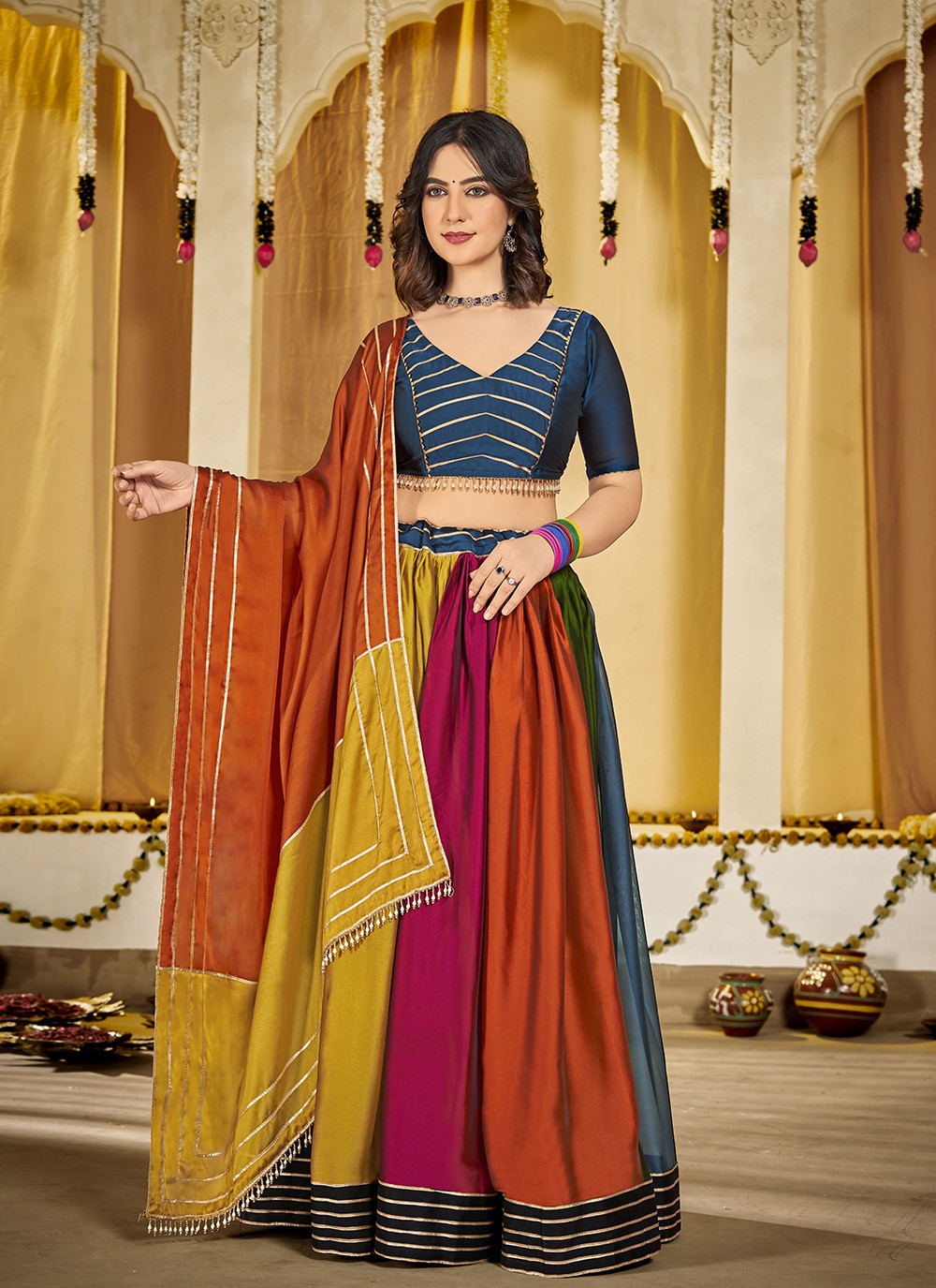 Embroidered Georgette A - Line Lehenga - L1989