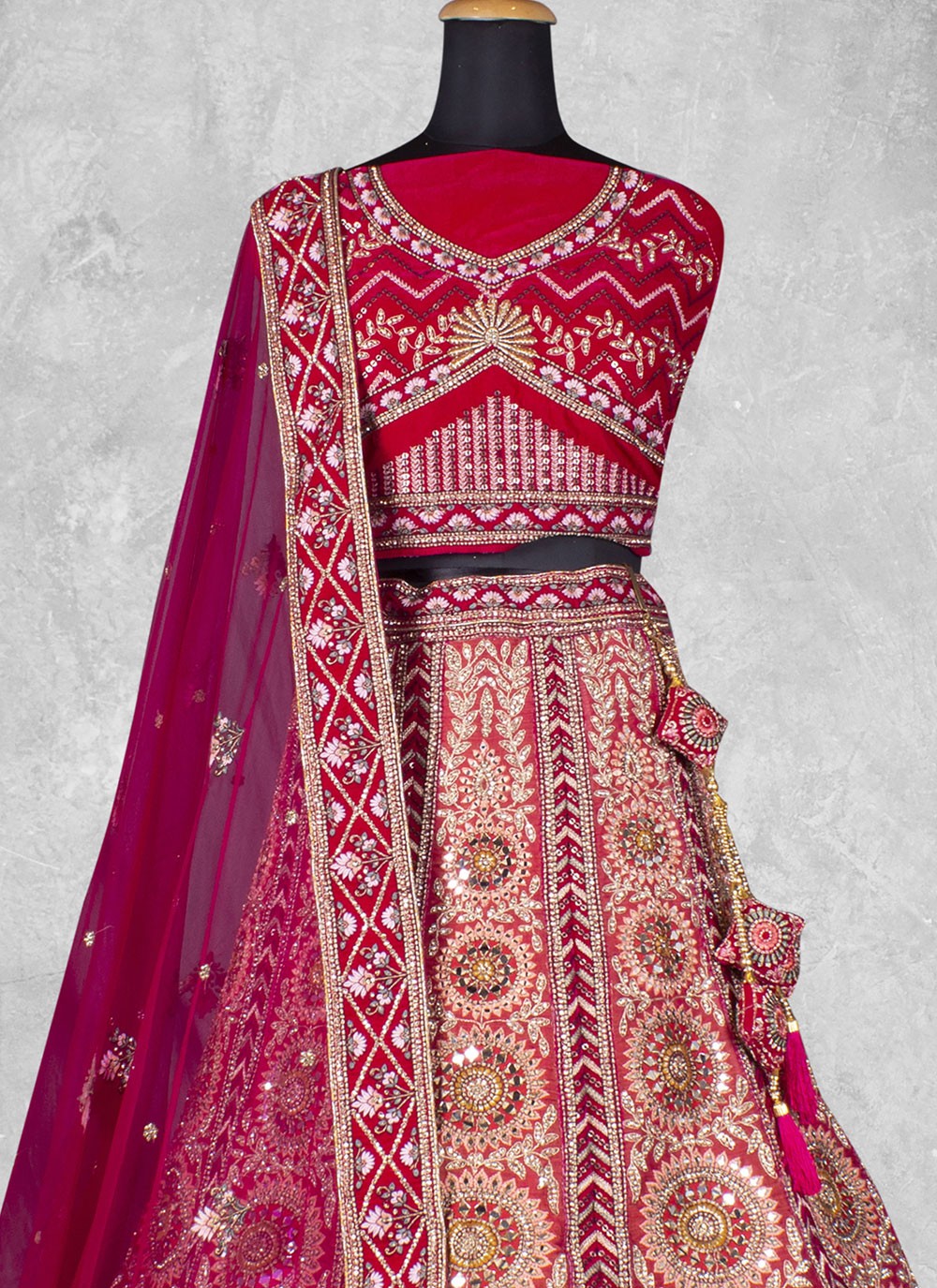 Embroidered Velvet Lehenga - L3067