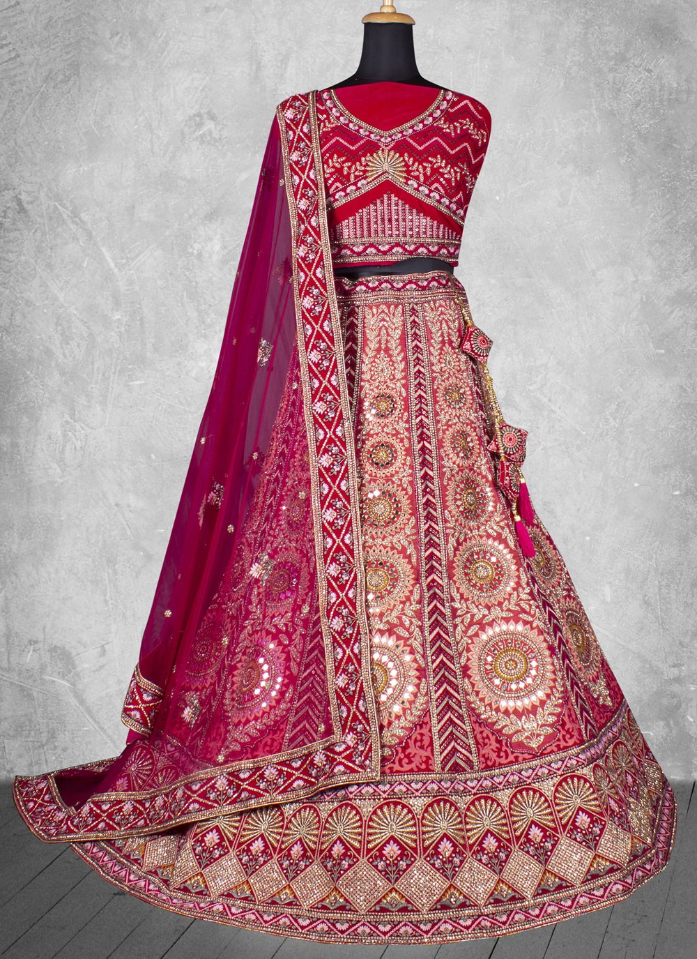 Embroidered Velvet Lehenga - L3067