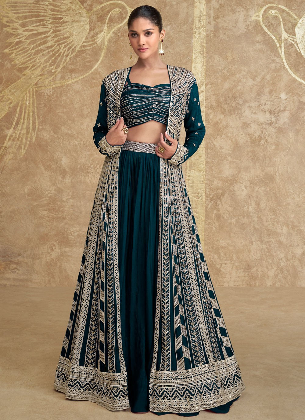 Plain Chinon, Silk Readymade Lehenga Choli - L2891