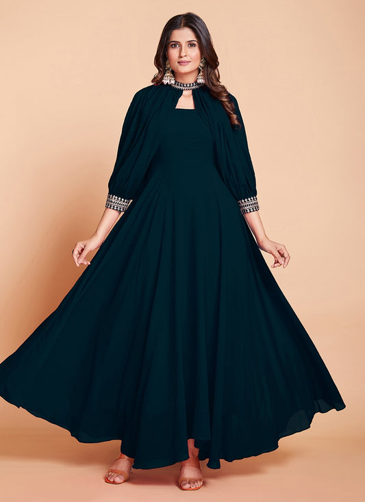 Faux Georgette Gown - G1158