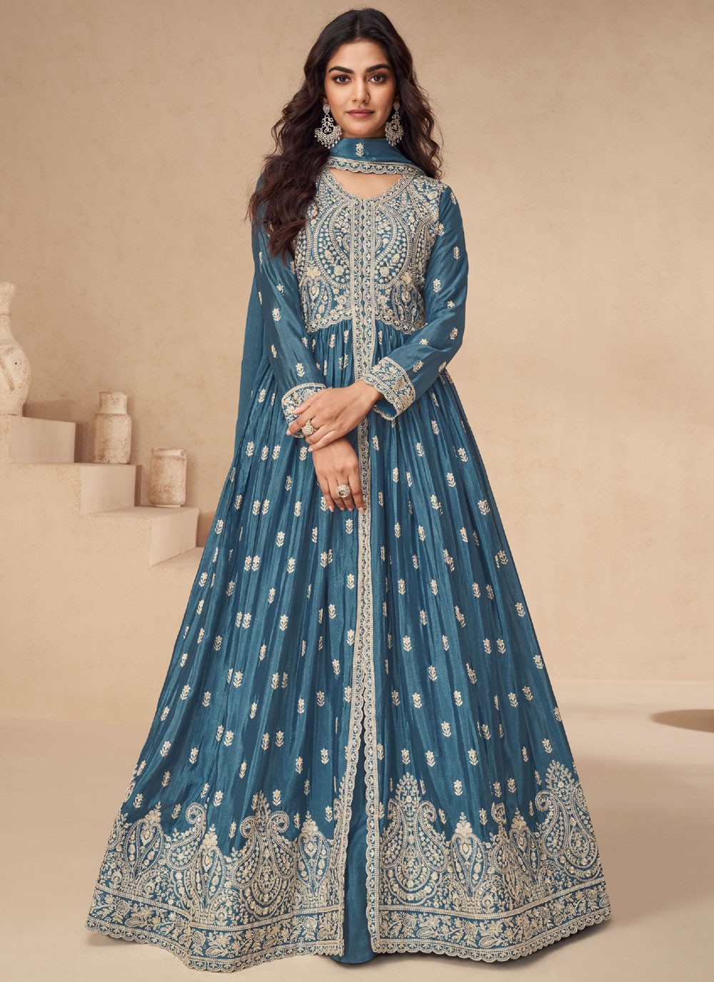 Embroidered Chinon, Silk Readymade Lehenga Choli - L2880