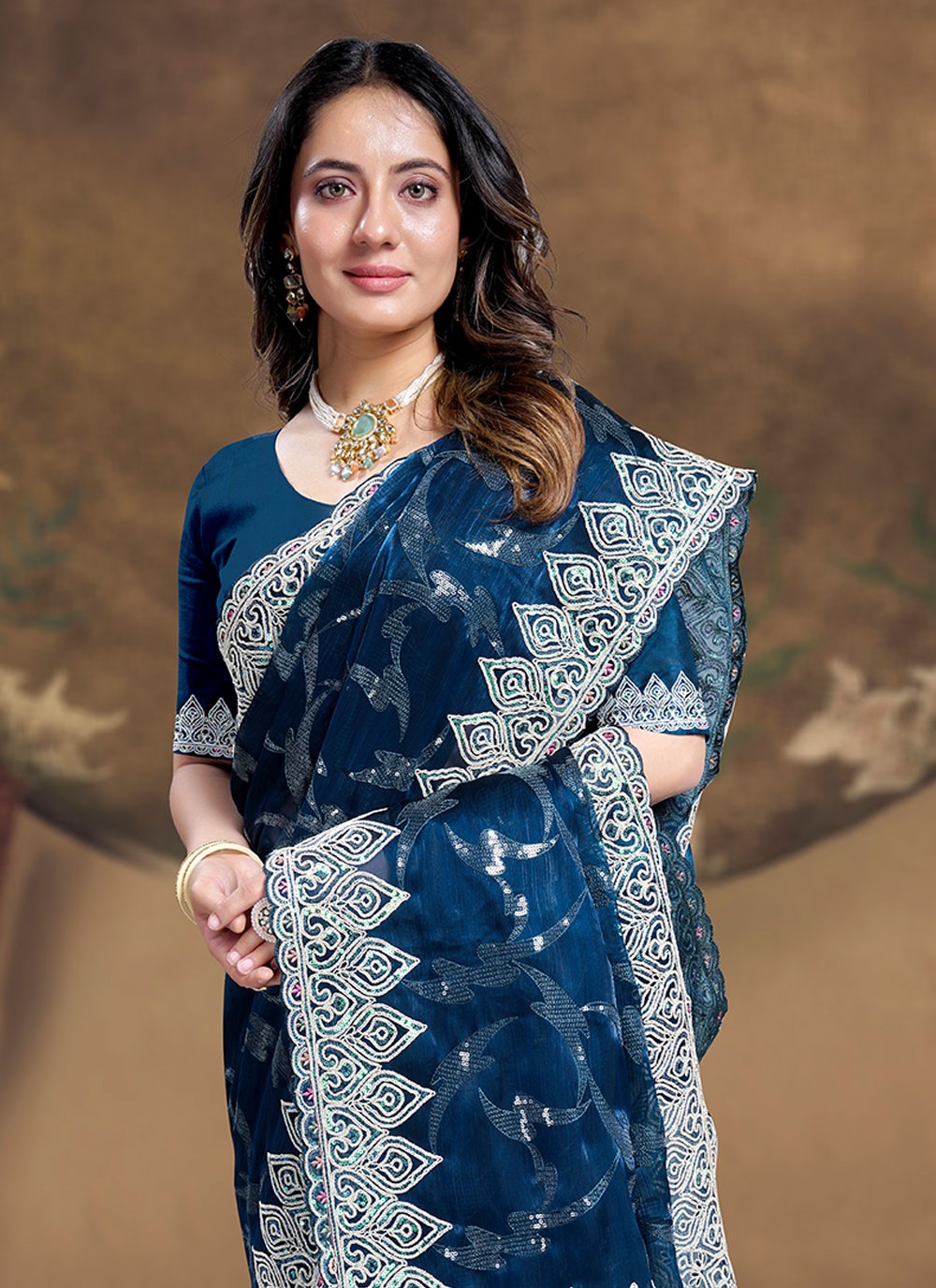 Classic Embroidered Silk Saree - S5933