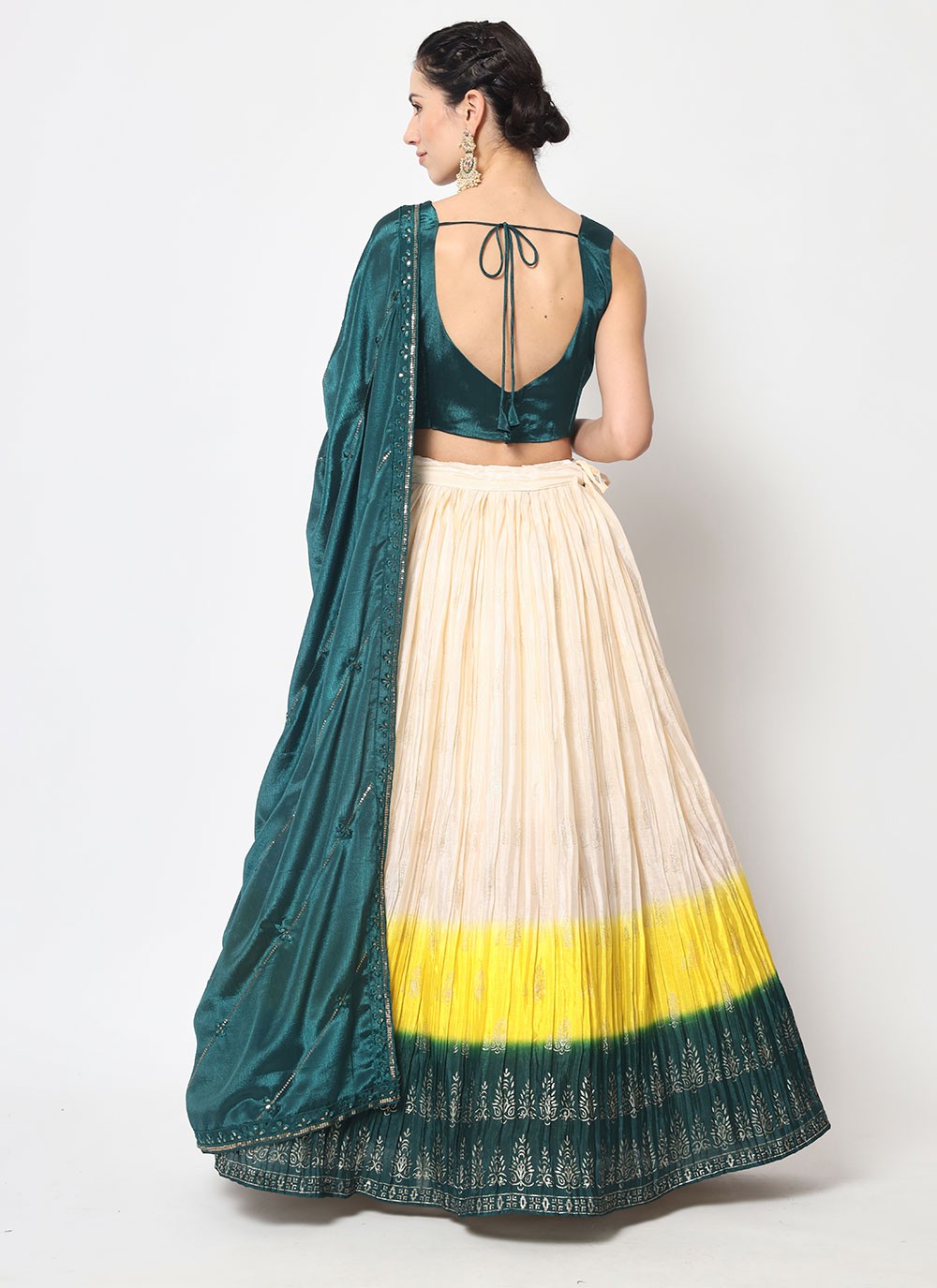 Embroidered Chinon, Silk A - Line Lehenga - L0724