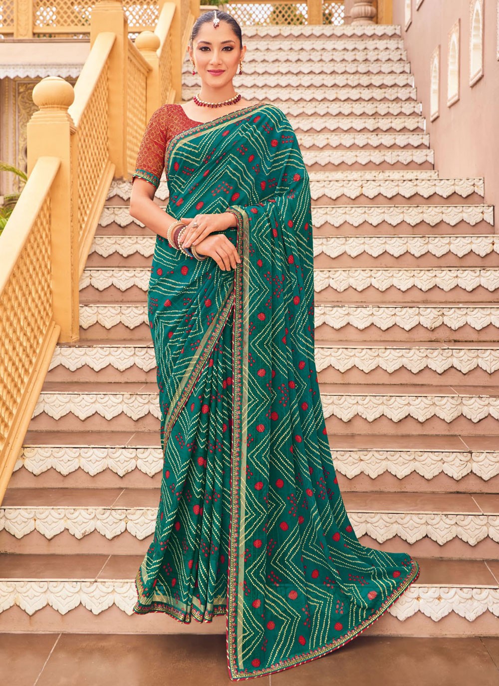 Classic Lace Georgette Saree - S9459