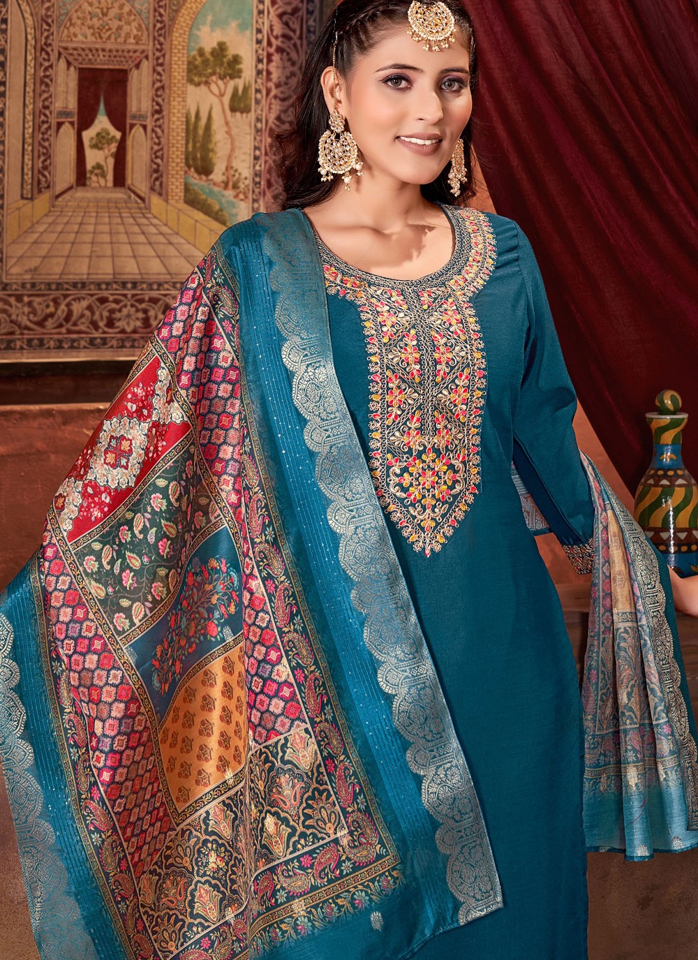 Vichitra Silk Salwar Suit - T3865