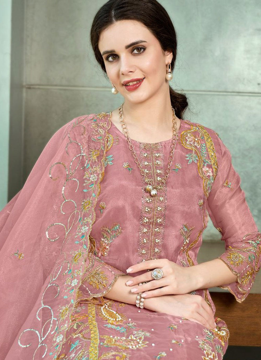 Organza Salwar Suit - T2363