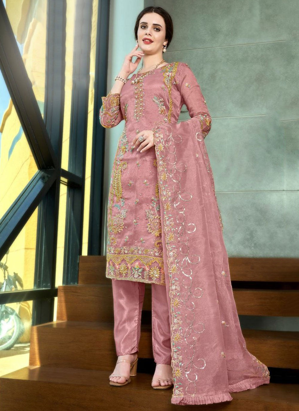 Organza Salwar Suit - T2363