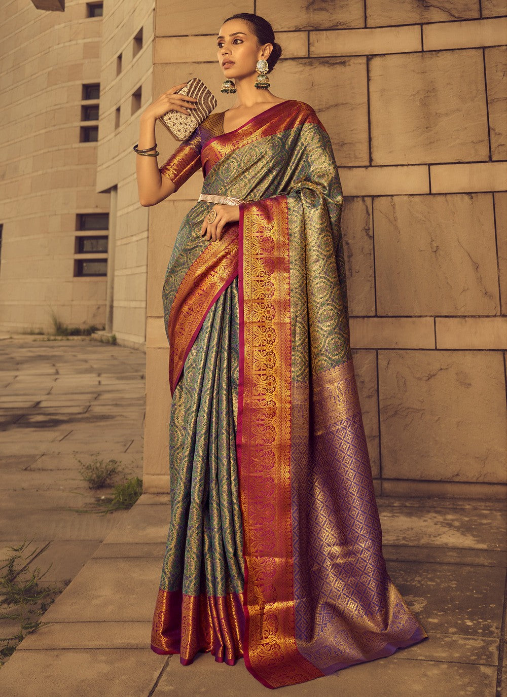 Classic Weaving Zari Banarasi Silk Saree - S3752