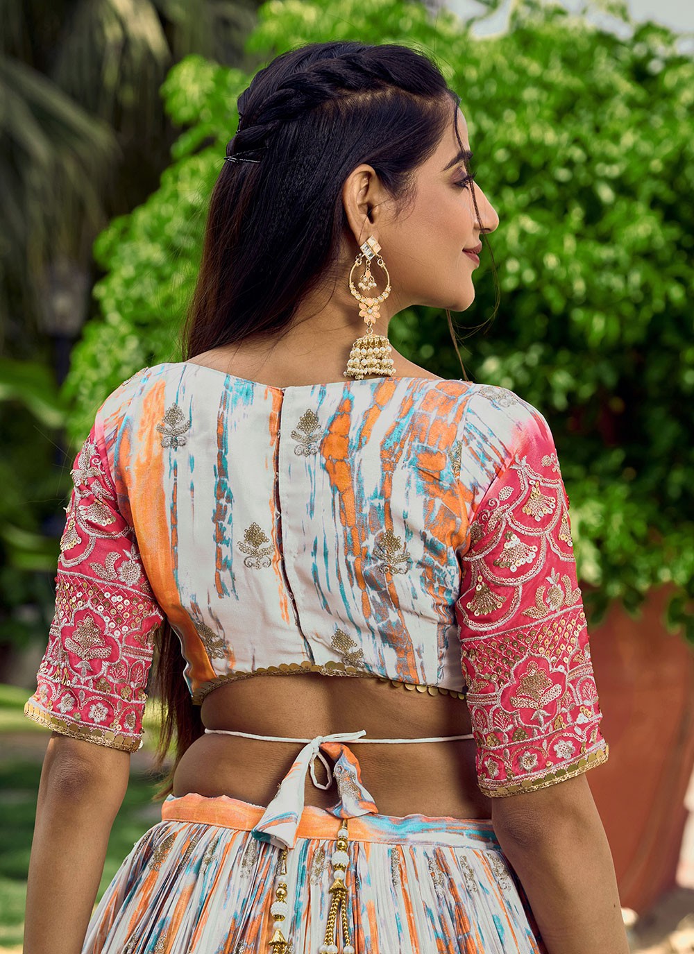 Digital Print Chinon A - Line Lehenga - L1714