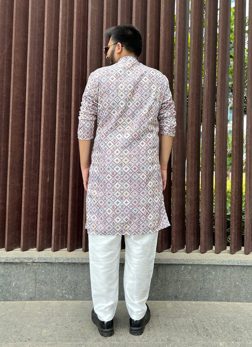 Embroidered Soft Cotton Multi Colour Kurta Pyjama - M5168