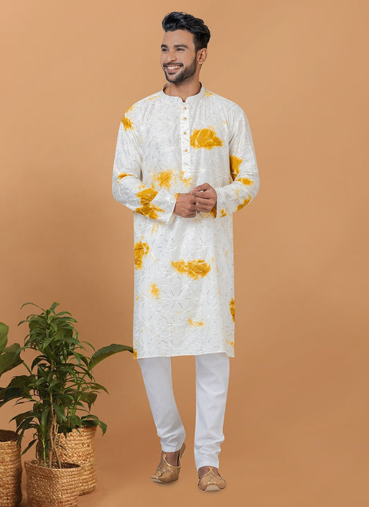 Embroidered Chanderi Multi Colour Kurta Pyjama - M6256